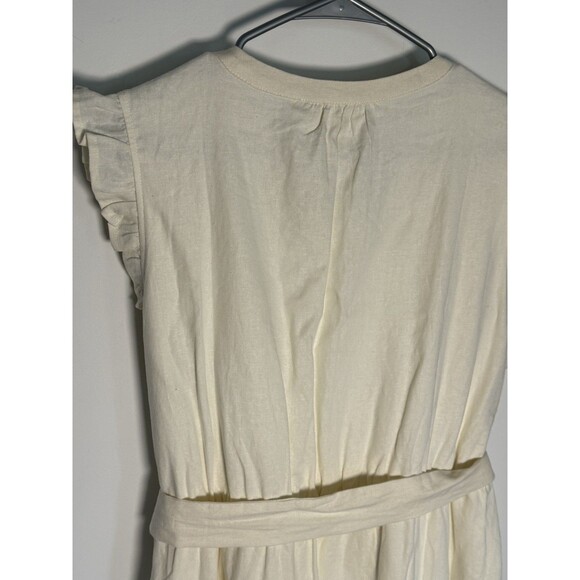 New Adyson Parker Linen Blend Midi Dress Belted XL Lined Cottagecore Beach - Picture 2 of 14